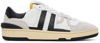 Lanvin Black And White Leather Clay Low Mesh Sneakers In 0010 White/black