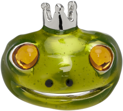 Collina Strada Green Frog Prince Ring In Lime