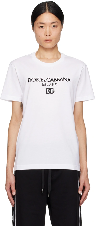 Dolce & Gabbana Logo-print T-shirt In Optical White