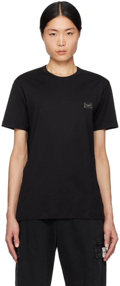 Dolce & Gabbana Black Branded T-shirt