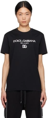 Dolce & Gabbana Jersey Round-neck T-shirt With Dg Milano Embroidery In Nero