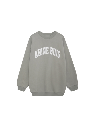 Anine Bing Tyler Logo-patch Jersey Sweatshirt In Dark_grey