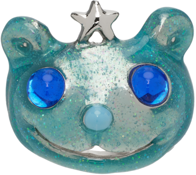 Collina Strada Blue Princess Bear Ring In Glitter Sky