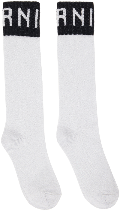 Marni Gray Mid-calf Socks In 00n01 Everest