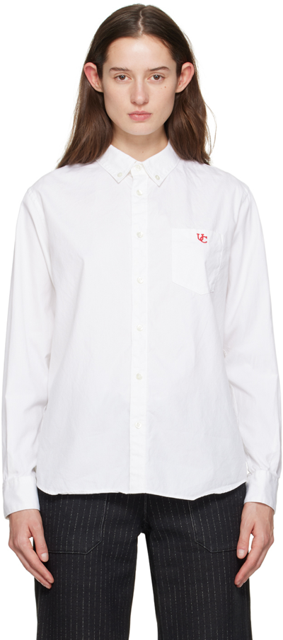 Undercover Logo-embroidered Poplin Shirt In White