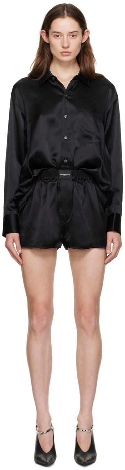 ALEXANDER WANG T BLACK BUTTON-UP ROMPER