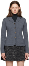 Rag & Bone Abigail Merino Wool Blend Blazer In Charcoal