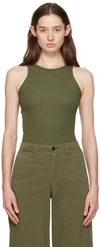 Rag & Bone The Essential Ribbed Tank Top In Olive Night
