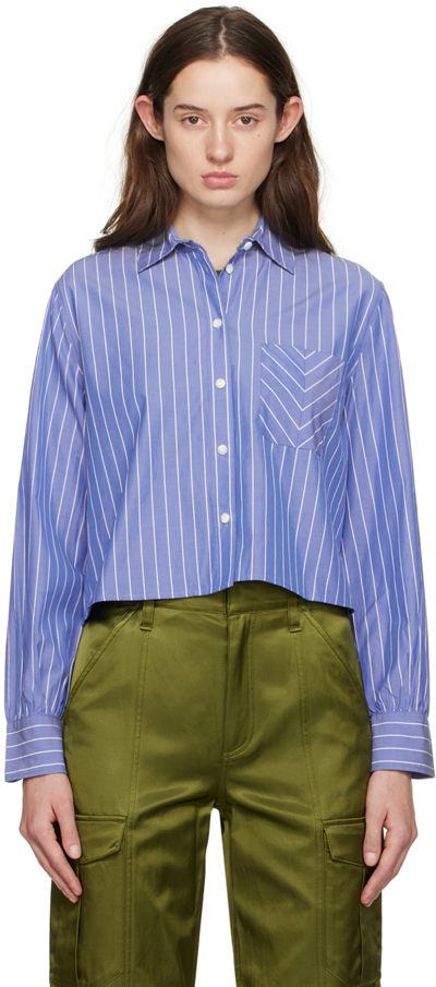 Rag & Bone Blue Stripe Shirt In Blustripe