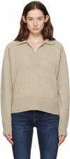 Rag & Bone Bridget Wool-blend Polo Sweater In Oatmeal