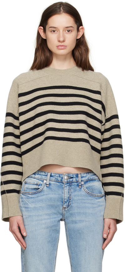 Rag & Bone Women's Bridget Striped Crewneck Jumper In Oatmeal Multi