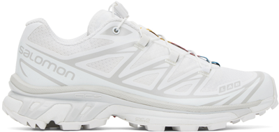 Salomon White Xt-6 Sneakers In White/white/lunar Ro