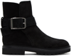 Manolo Blahnik Buckle-detail Suede Ankle Boots In Blck(0015)