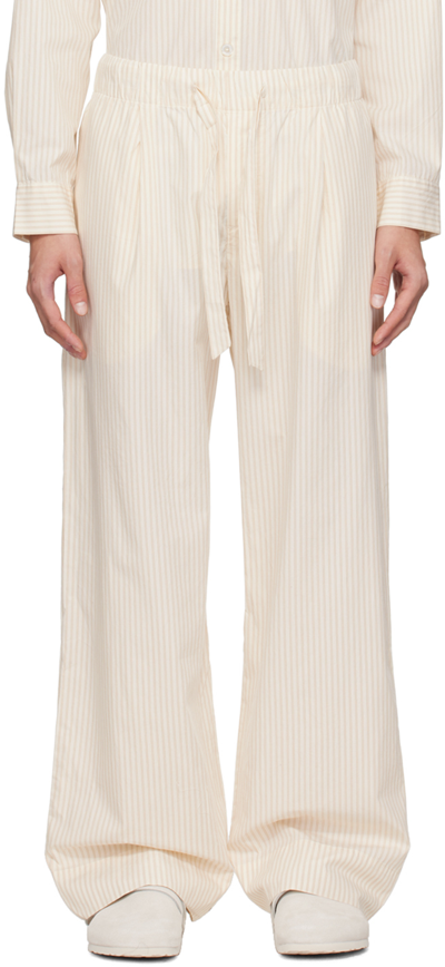 Tekla X Birkenstock Pinstripe Pyjama Pants In Neutrals