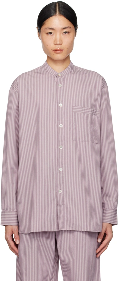 Tekla X Birkenstock Pinstripe Pyjama Shirt In Purple