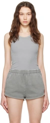 Entire Studios Washed Crewneck Tank Top In Rhino