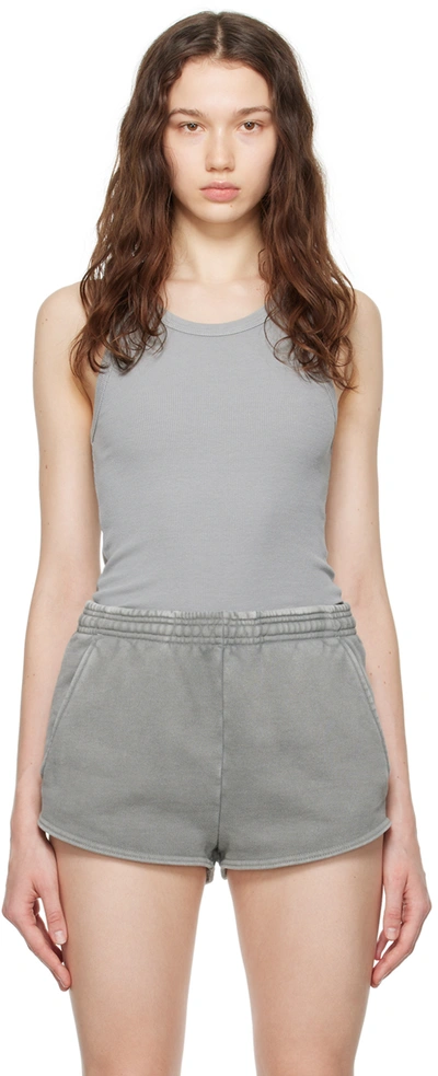 Entire Studios Washed Crewneck Tank Top In Grey