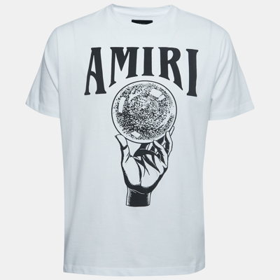 Pre-owned Amiri White Cotton Crystal Ball Print T-shirt S