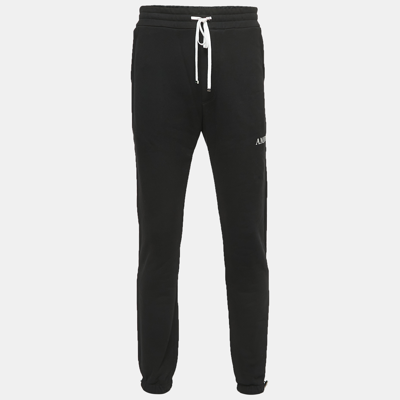 Pre-owned Amiri Black Cotton Logo Print Joggers L