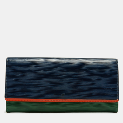 Pre-owned Louis Vuitton Tricolor Epi Leather Flore Wallet In Multicolor