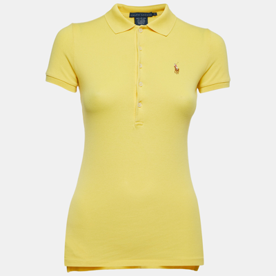Pre-owned Ralph Lauren Yellow Logo Embroidered Cotton Short Sleeve Polo T-shirt Xs