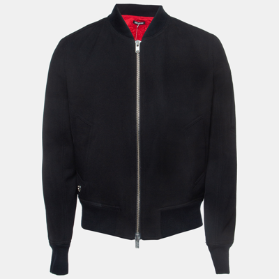 Pre-owned Zadig & Voltaire Black Wool Blend Zip Front Jacket Xl