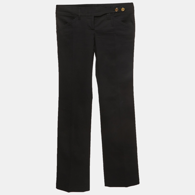 Pre-owned Dolce & Gabbana Black Cotton Trousers S In Navy Blue