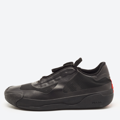 Pre-owned Prada Adidas X  Black Mesh A+p Luna Sneakers Size 36 2/3