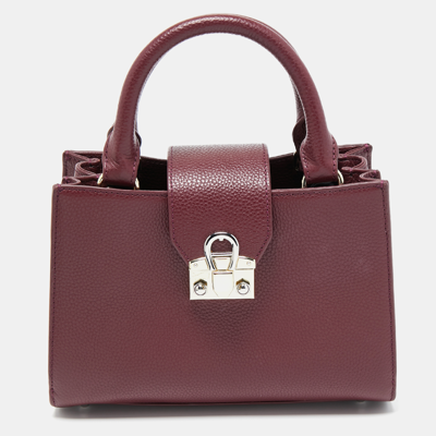 Pre-owned Aigner Burgundy Leather Mina Tote