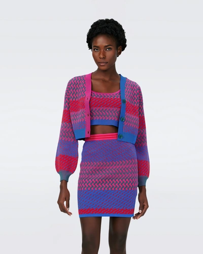 Diane Von Furstenberg Rema Patterned Cardigan In Multi