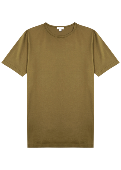 Sunspel Cotton T-shirt In Brown