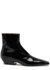 Khaite The Marfa Leather Ankle Boots In Black