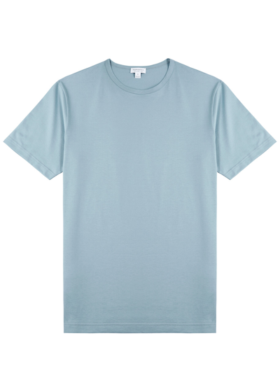 Sunspel Cotton T-shirt In Blue