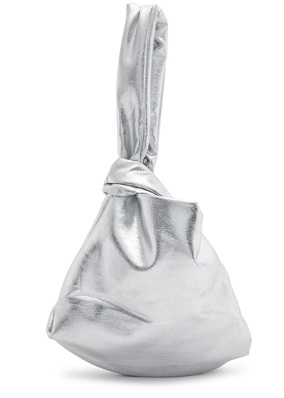 Jakke Neenah Metallic Faux Leather Top Handle Bag In Silver