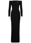 Solace London Long-sleeve Long Dress In Black