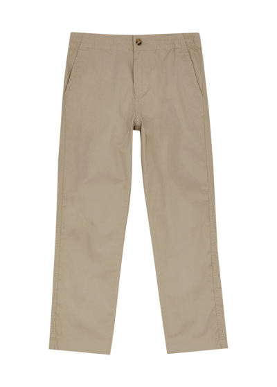 Polo Ralph Lauren Kids Logo-embroidered Stretch-cotton Trousers (7 Years) In Khaki