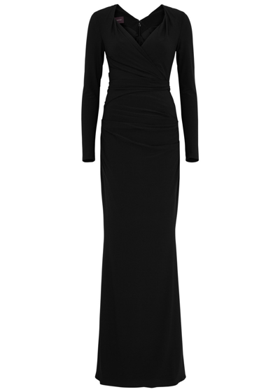 Talbot Runhof Wrap-effect Gown In Black