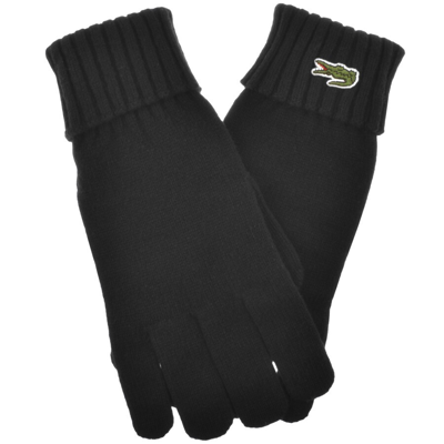 Lacoste Unisex Wool Jersey Gloves - L In Black