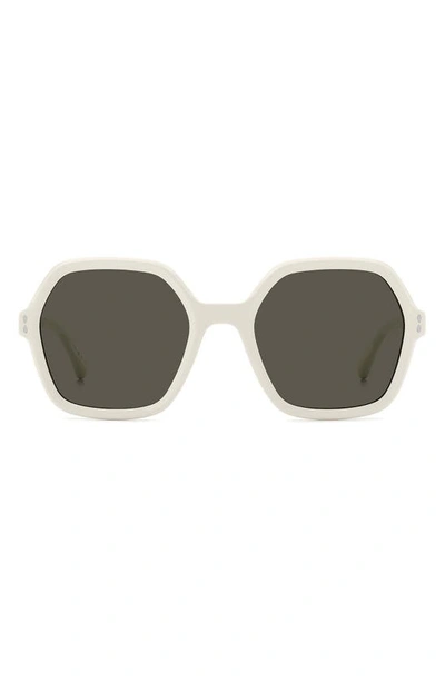 Isabel Marant 55mm Gradient Square Sunglasses In Ivory/grey