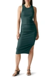 MICHAEL STARS WREN SIDE SLIT SLEEVELESS BODY-CON MIDI DRESS