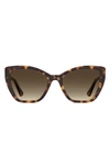 Moschino 55mm Gradient Cat Eye Sunglasses In Havana 2/ Brown Gradient