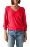 Michael Stars Gabriella V-neck Top In Cardinal