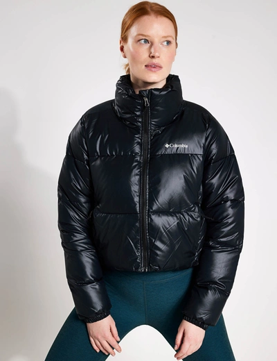 Columbia Puffect Cropped Jacket Woman Down Jacket Black Size L Polyester