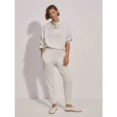 Varley The Slim Cuff Trousers In Ivory Marl