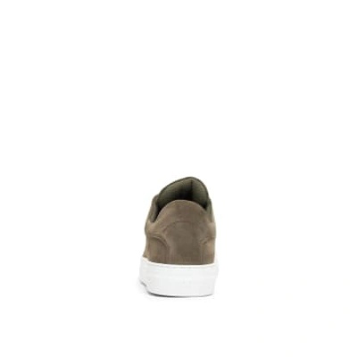Selected Homme David Chunky Clean Suede Trainer In Green
