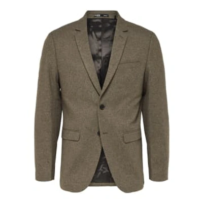 Selected Homme Slim Mark Wool Blazer In Gray