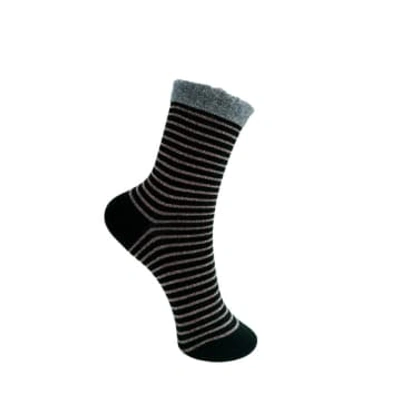 Black Colour Bcflash Stripe Sock In Black
