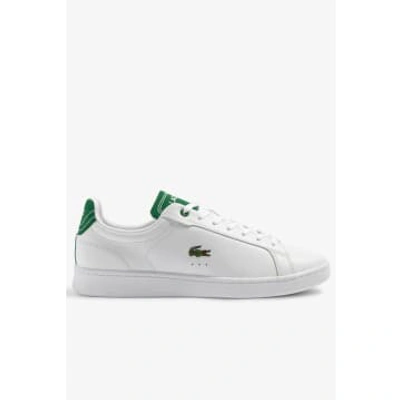 Lacoste Men's Contrast Leather Carnaby Pro Trainers In White