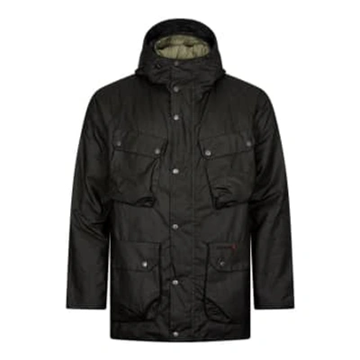 Barbour Valley Waxed Jacket In Black