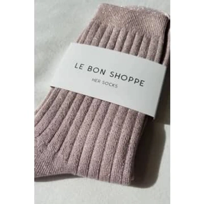 Le Bon Shoppe Her Rose Glitter Socks In Pink